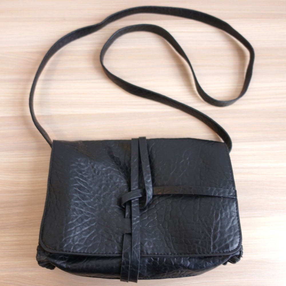 Capelli of New York Black Textured Crossbody Bag